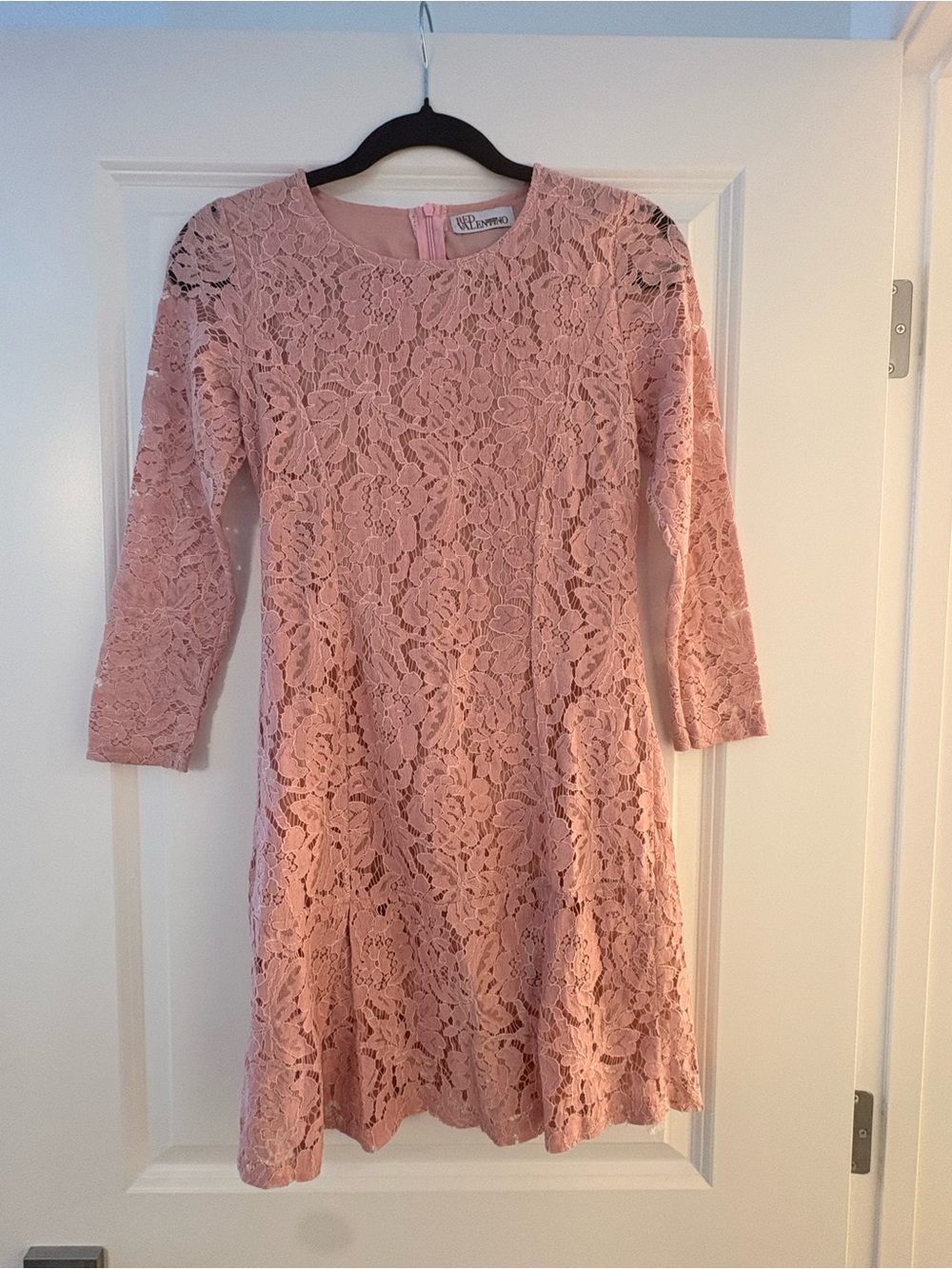 RED Valentino Sleeved Pink Lace Dress